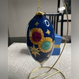 Pier 1 Nativity Jesus Mary Joseph Li Bien Glass Christmas Ornament
